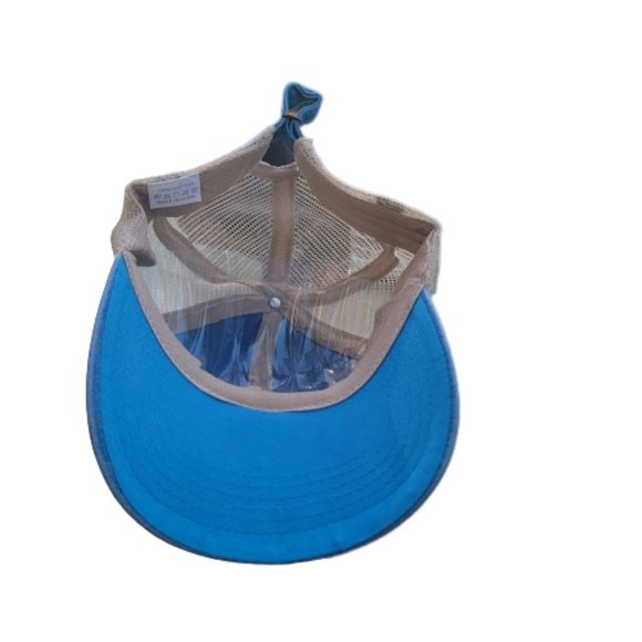 Color Block Baseball Cap Unisex Mesh Back Adjustable Sky Blue Tan OSFM New - Picture 8 of 12